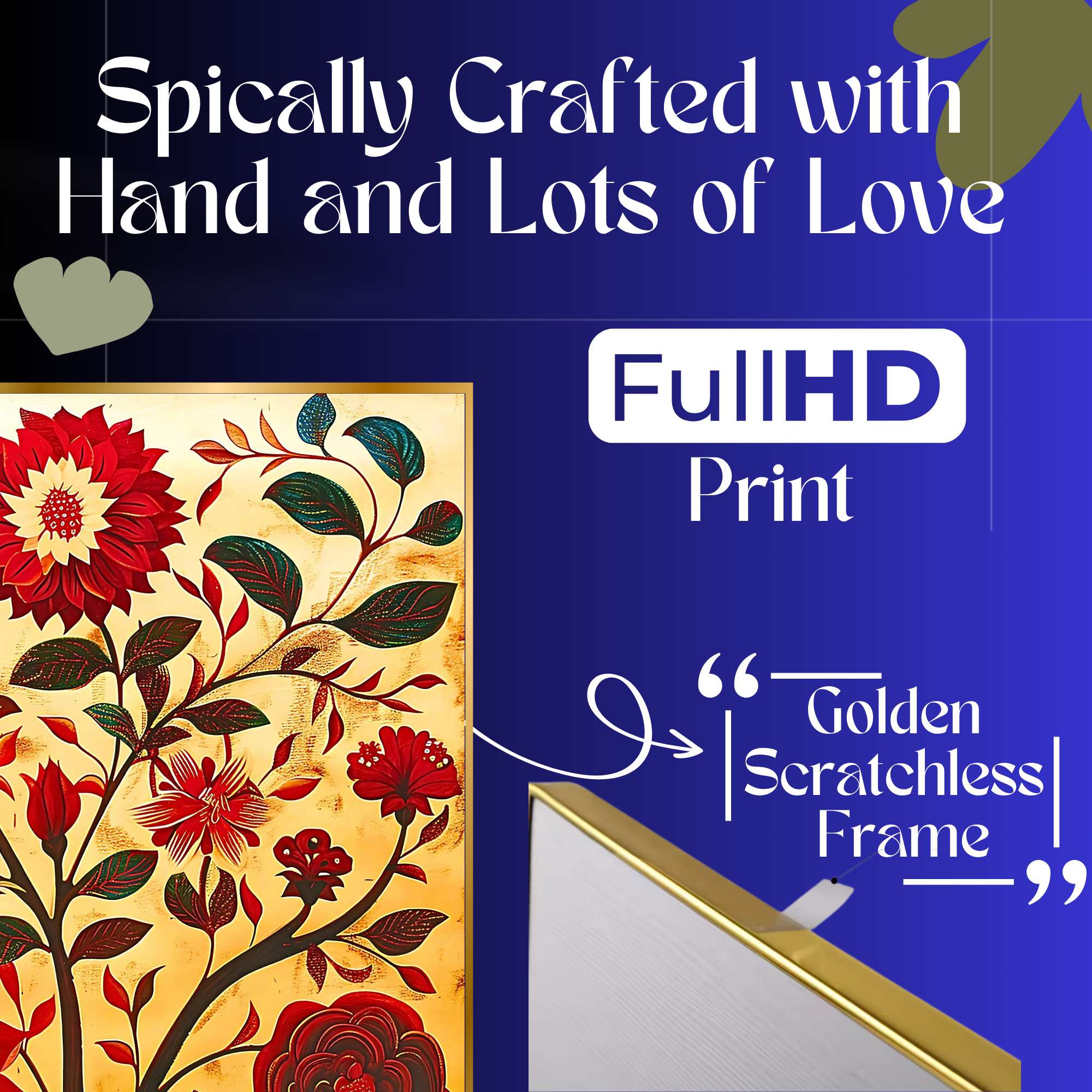 Set of Two Wall Paintings for Wall Dacoration Golden Framed Wall Paintings for Living Room & Bedroom Wall Art for Home Decoration & Office Wall Décor (14x11 inch CH-GD2-13) - Image 4